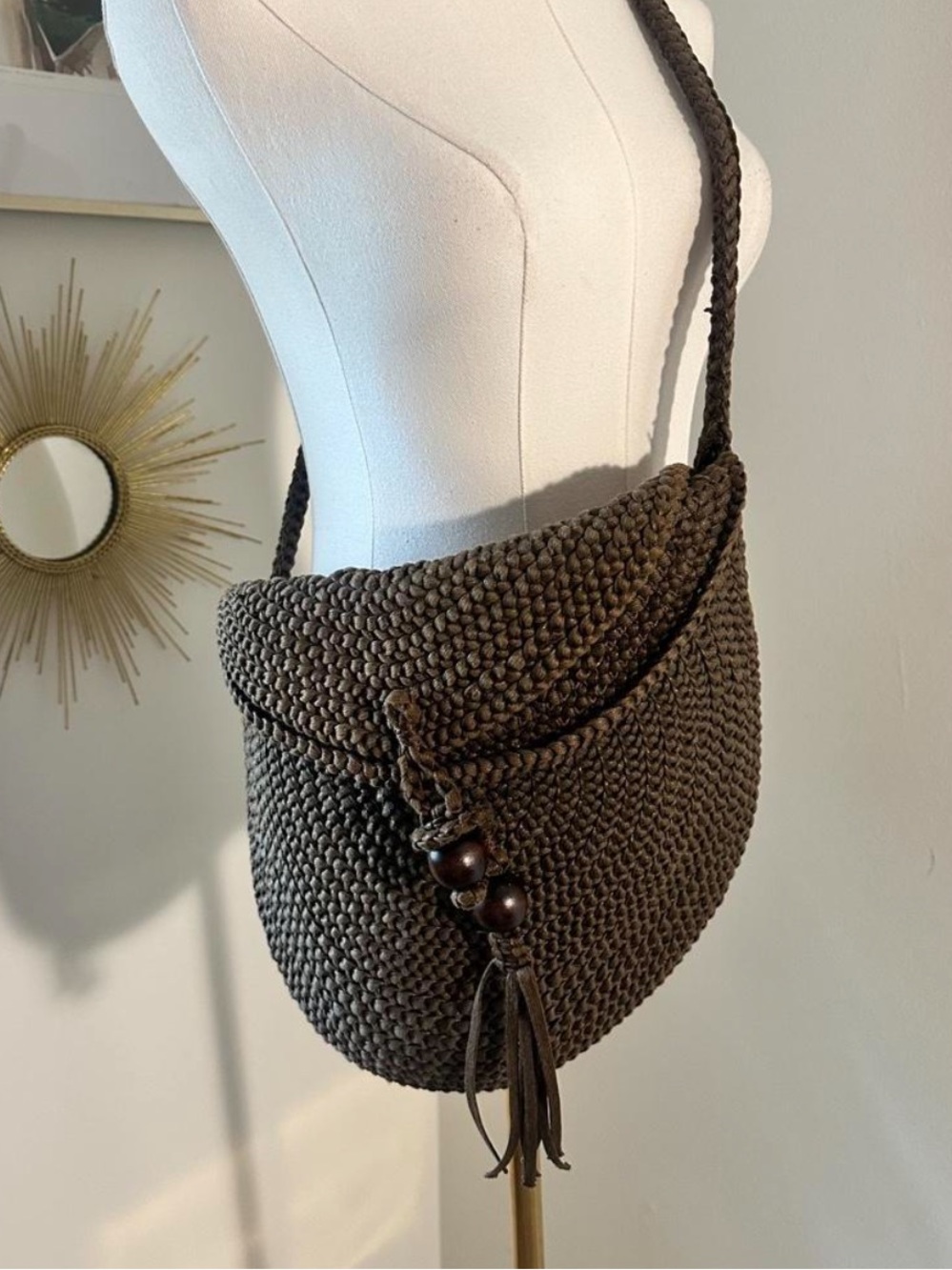 Vintage Made on Earth for David & Scotti  | Boho woven purse